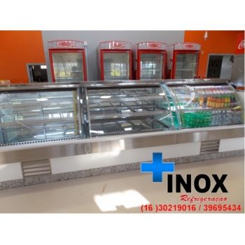 Vitrine Expositora Vidro Curvo Mais Inox Refrigera O Ribeir O Preto